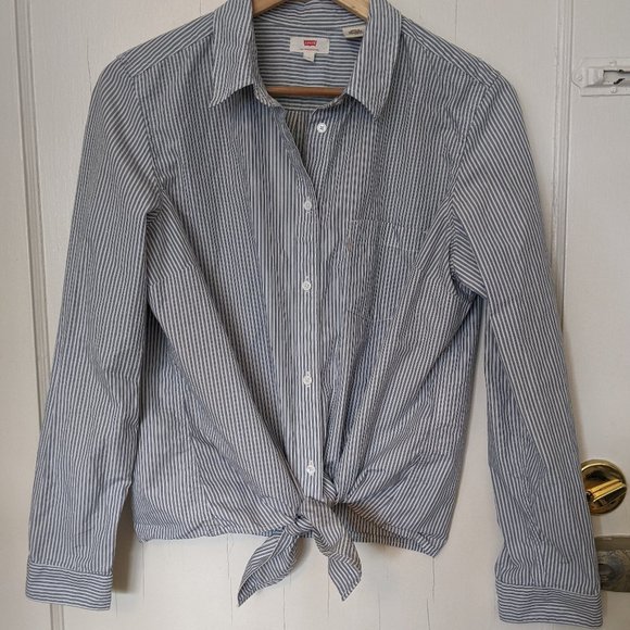 Levi's Tie-front Button Down Shirt, Size L - Picture 1 of 3